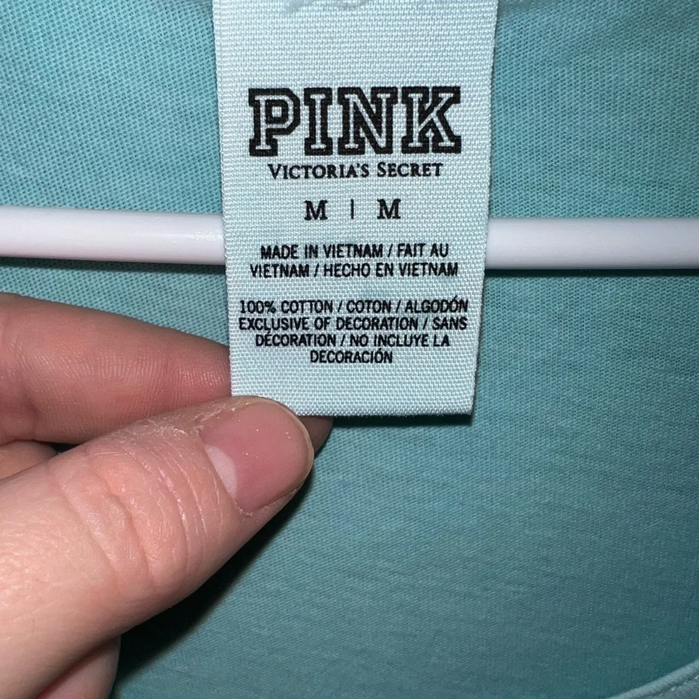 PINK Victoria’s Secret Blue Graphic Logo Tank Top - Picture 3 of 3